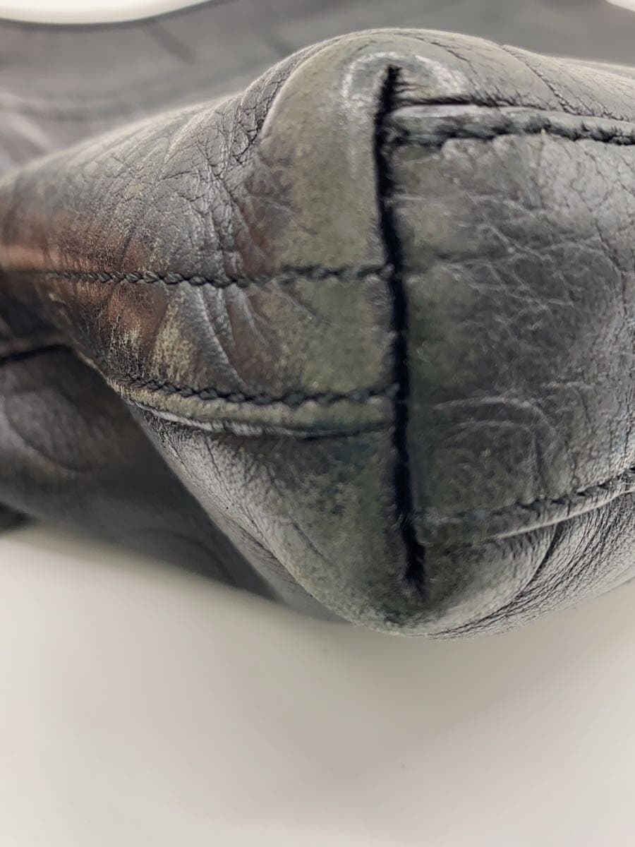 COACH Shoulder Bag Leather BLK Solid 7