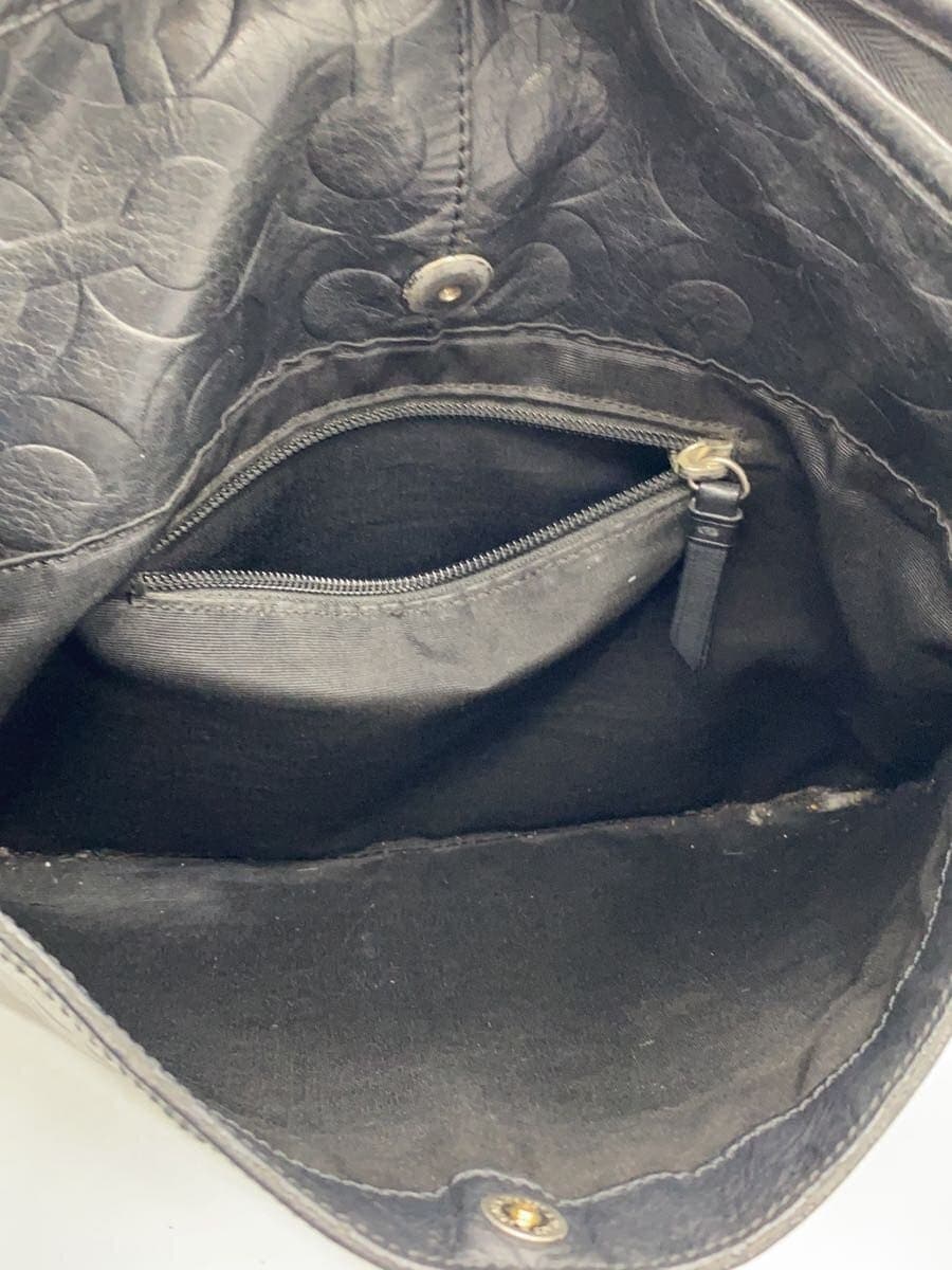 COACH Shoulder Bag Leather BLK Solid 9