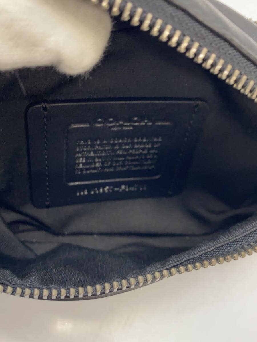 COACH Shoulder Bag Leather BLK All Over Pattern F84711 Waist Pouch Signature Wo - Ren Mini 6