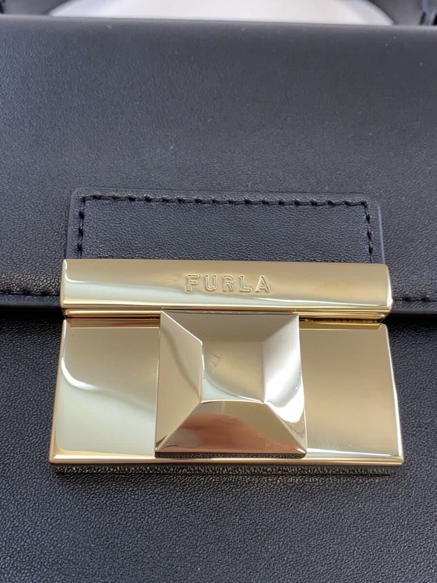 FURLAVENERE Shoulder Bag Leather BLK Solid 5