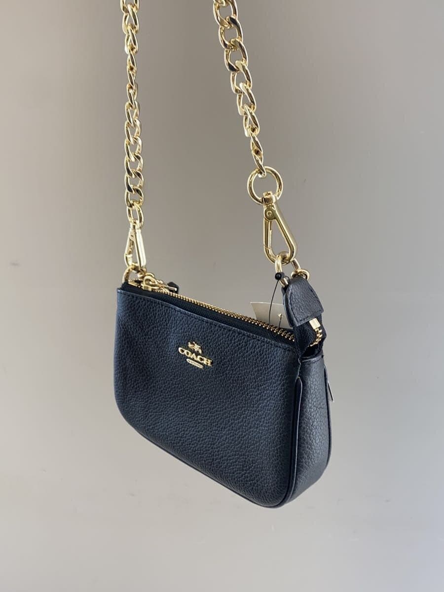 COACH shoulder bag leather BLK 2