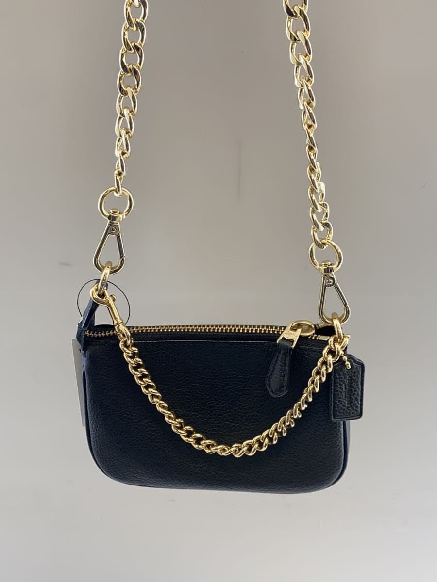 COACH shoulder bag leather BLK 3