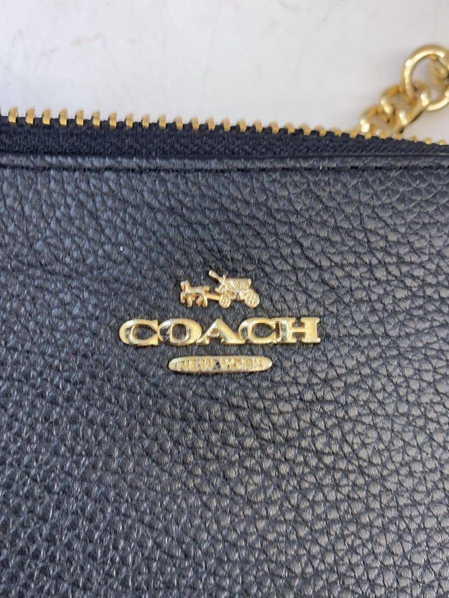 COACH shoulder bag leather BLK 5