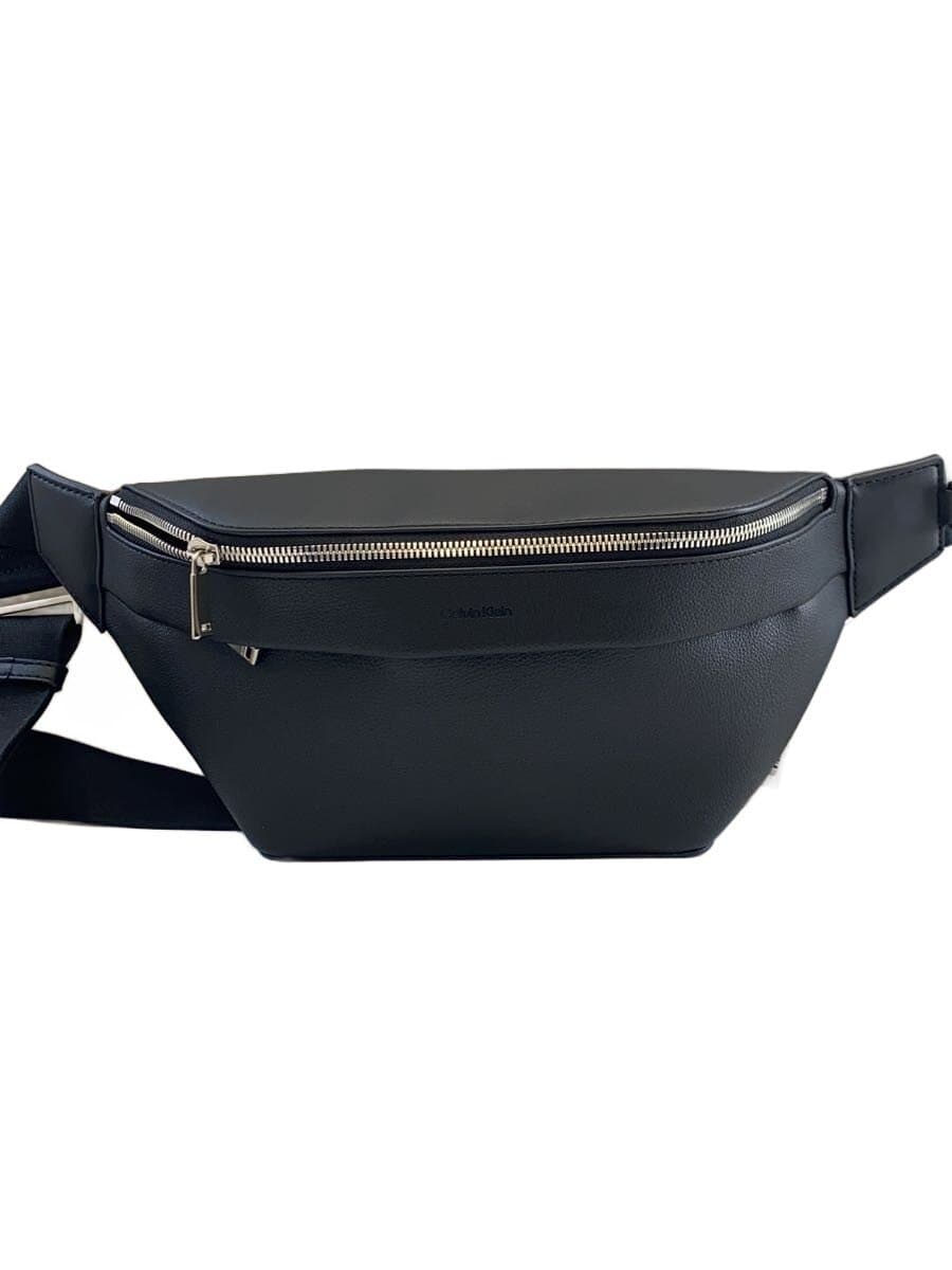 Calvin Klein logo embossed body bag waist bag faux leather BLK plain 4D3002G