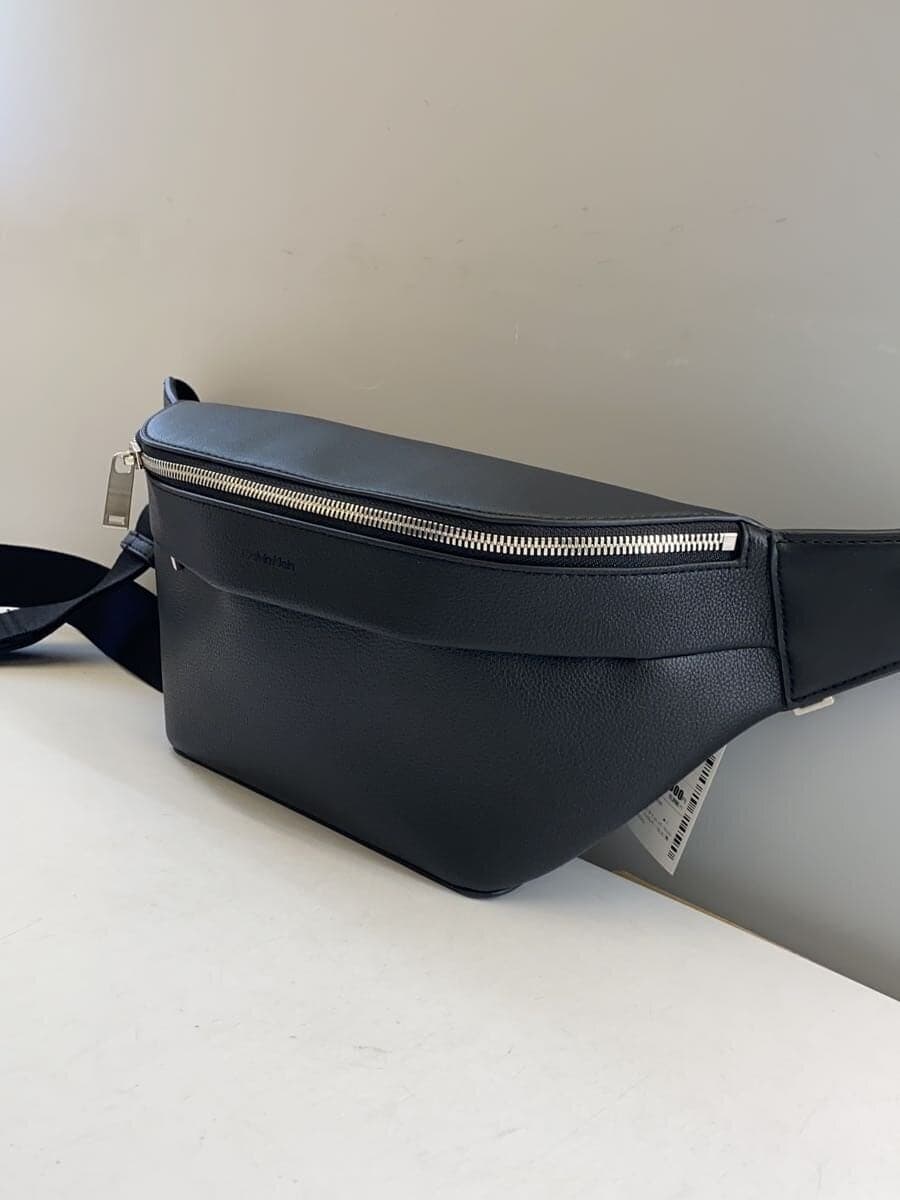 Calvin Klein logo embossed body bag waist bag faux leather BLK plain 4D3002G 2