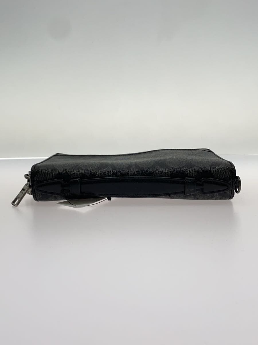 COACH Organizer Double Zip Round Second Bag PVC BLK All Over Pattern 4