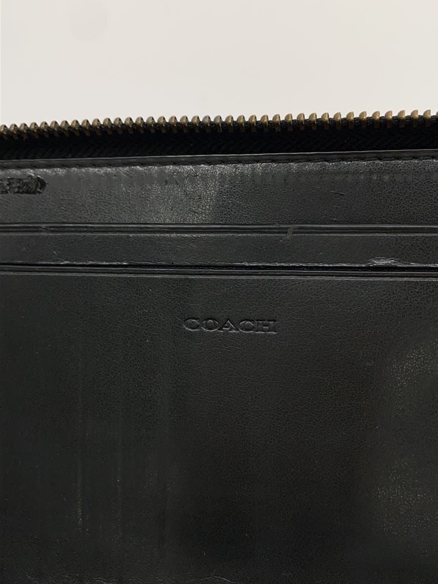 COACH Organizer Double Zip Round Second Bag PVC BLK All Over Pattern 5