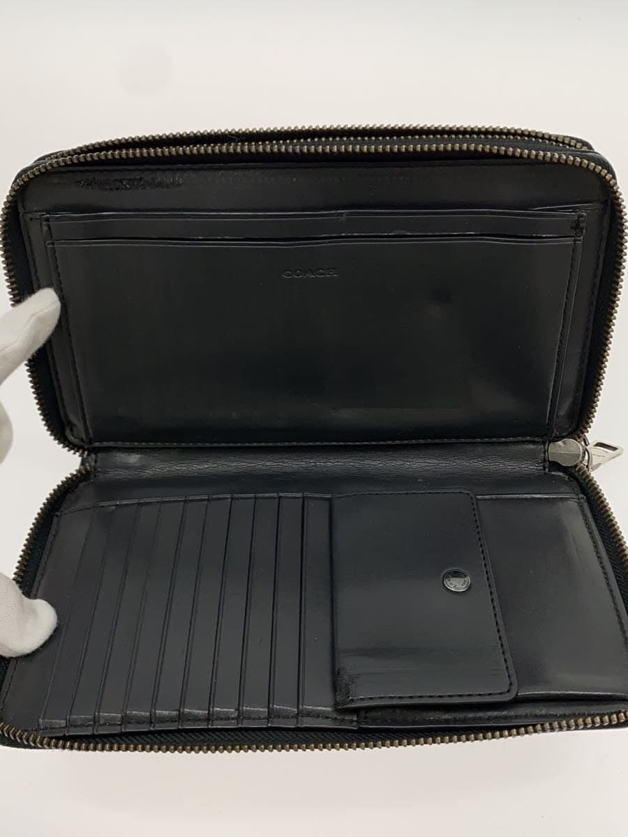 COACH Organizer Double Zip Round Second Bag PVC BLK All Over Pattern 6