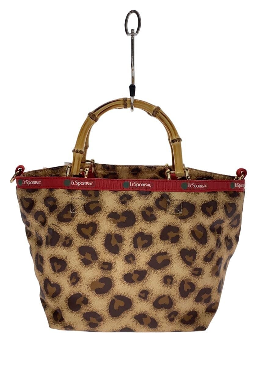LESPORTSAC Bamboo Leopard Leopard Pattern Handbag PVC BRW