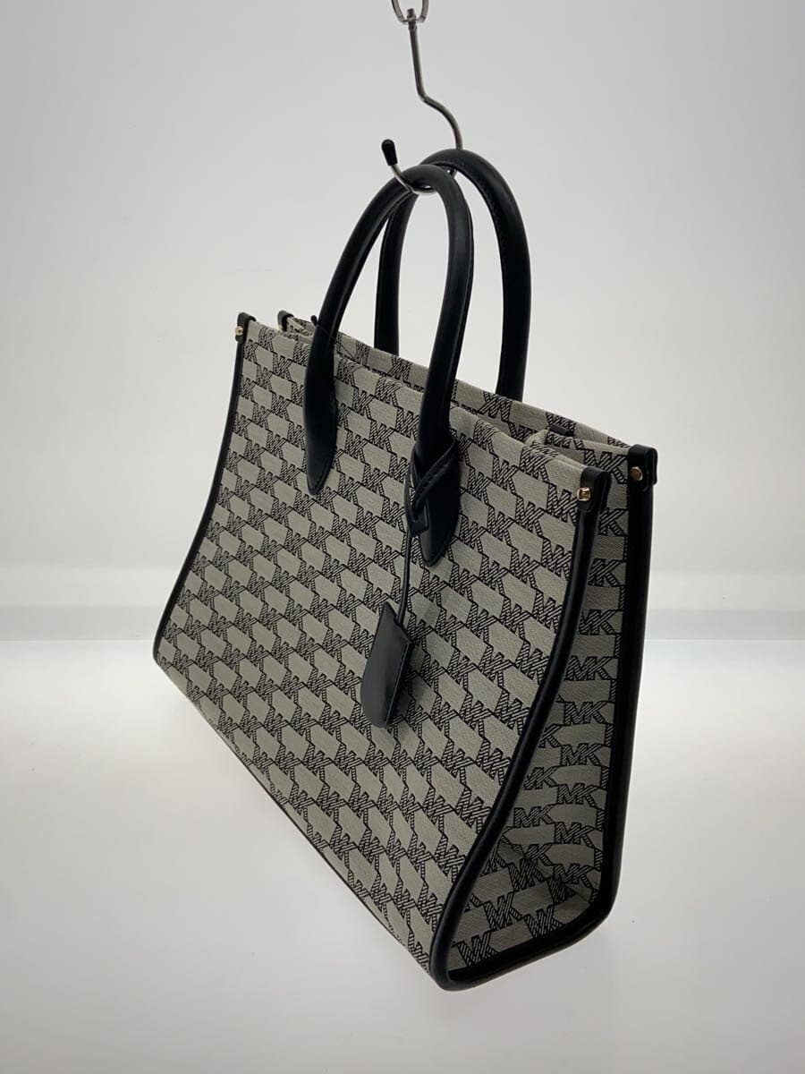 MICHAEL KORS All-Over Logo Print Handbag Canvas Gray All-Over Print 2