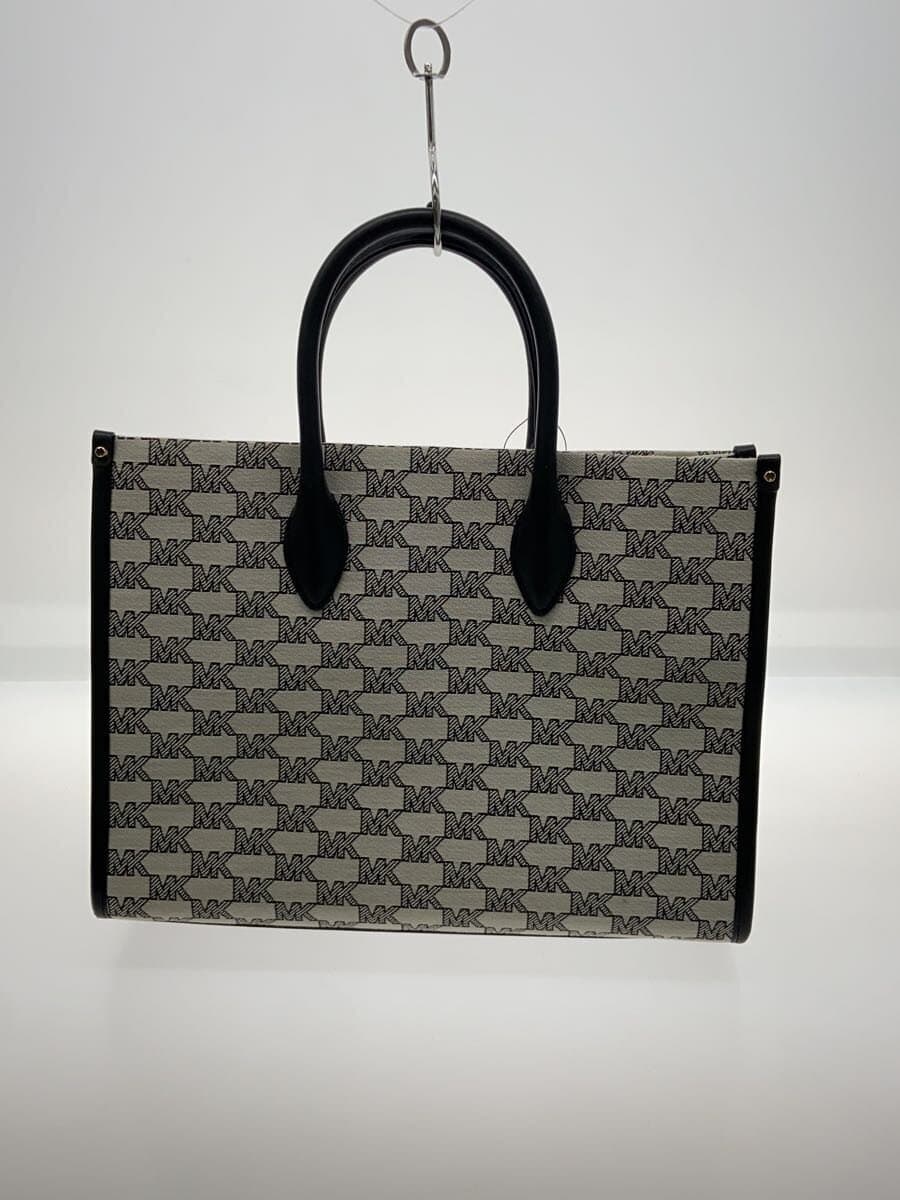 MICHAEL KORS All-Over Logo Print Handbag Canvas Gray All-Over Print 3