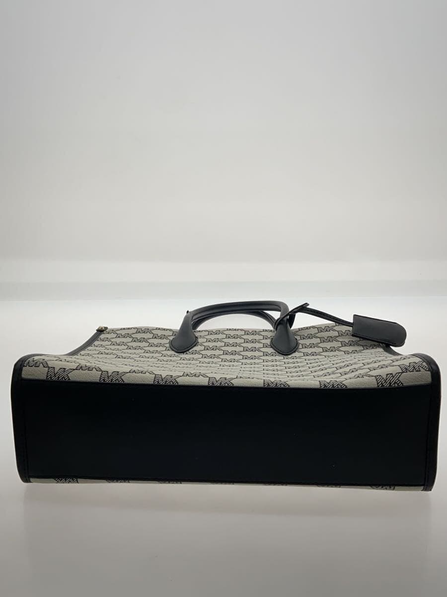 MICHAEL KORS All-Over Logo Print Handbag Canvas Gray All-Over Print 4