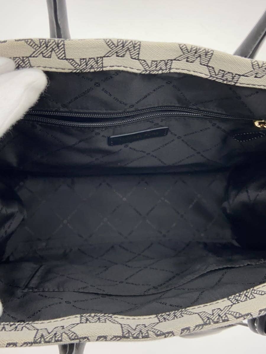 MICHAEL KORS All-Over Logo Print Handbag Canvas Gray All-Over Print 6