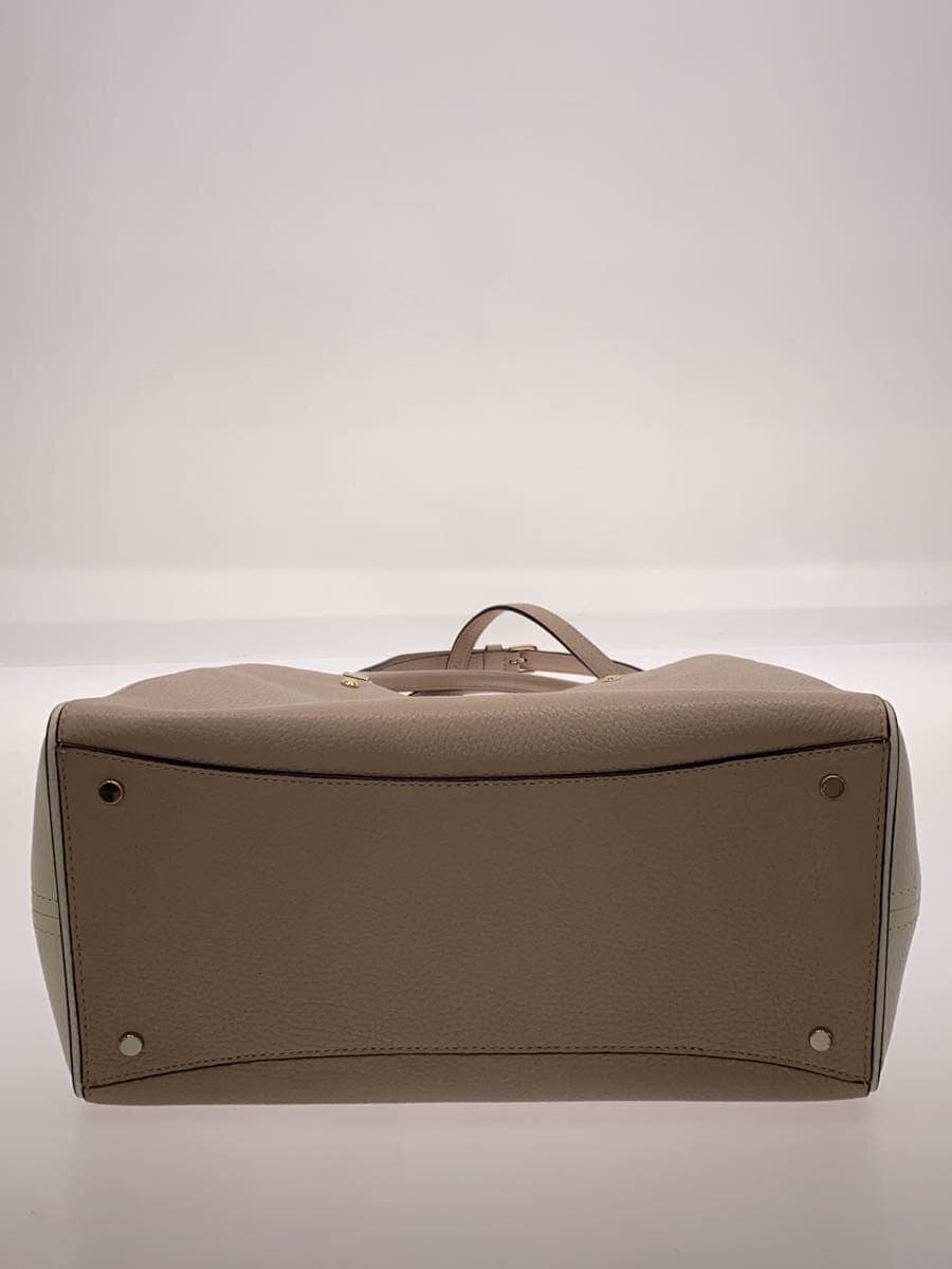 kate spade new york LEILA Two-Tone 2-Way Shoulder Tote Leather BEG Solid Color 4