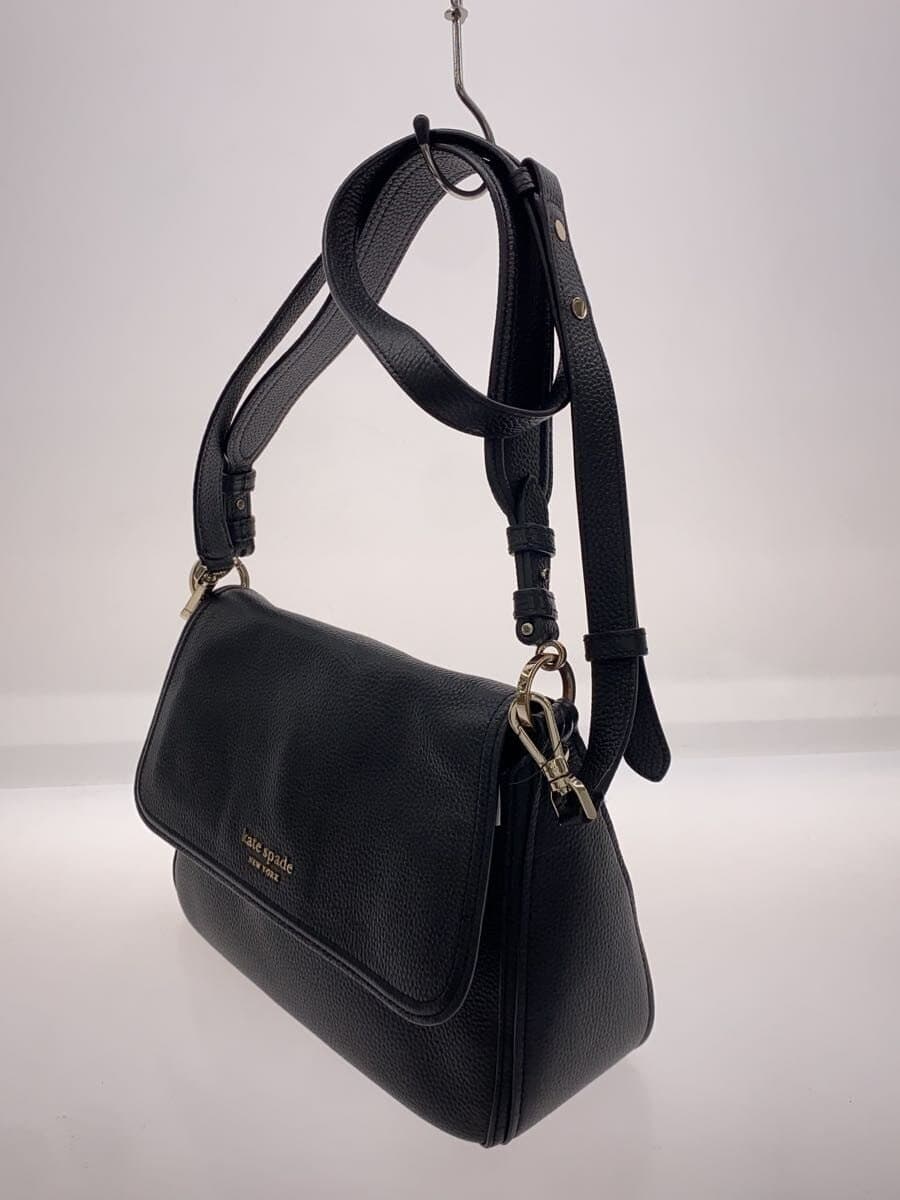 Kate Spade New York Hudson Messenger Leather Shoulder Bag Leather Black Solid 2