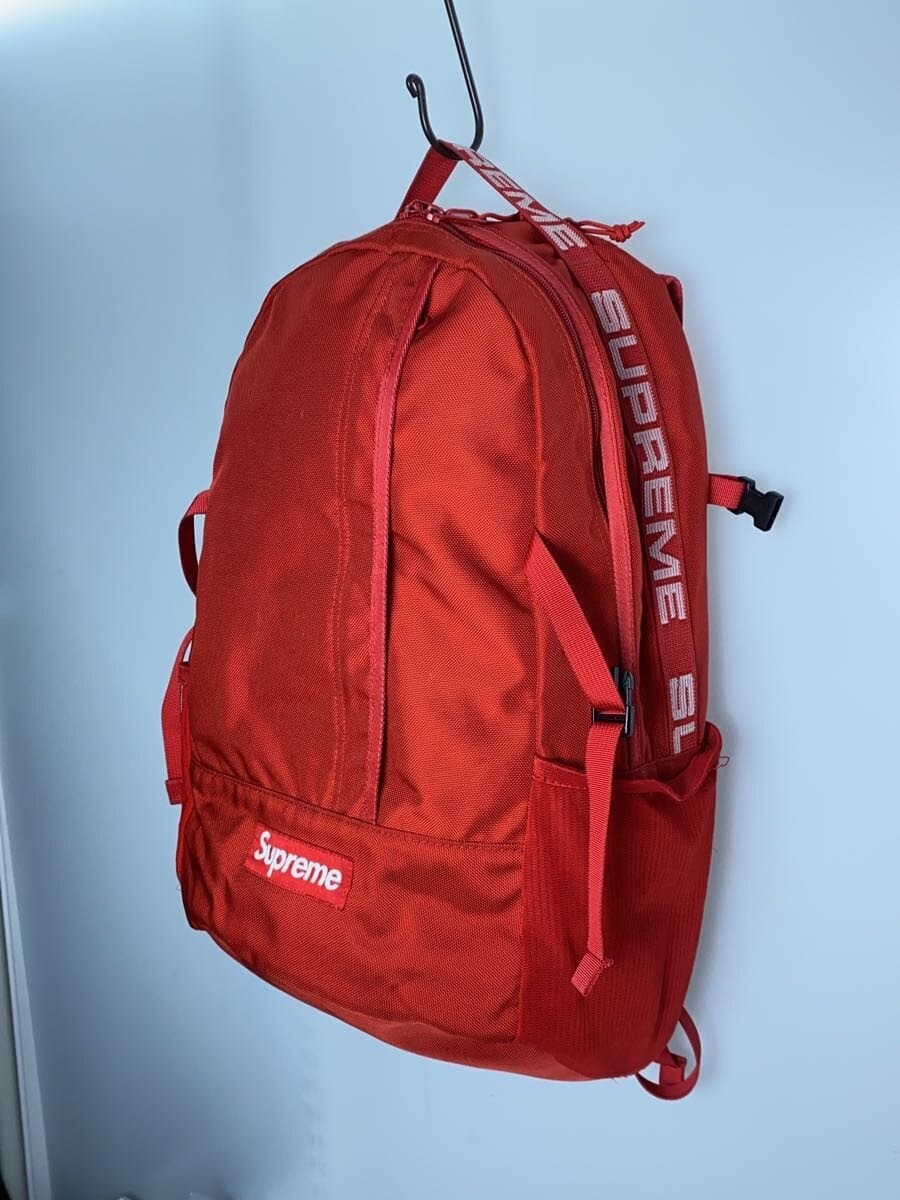 Supreme backpack Nylon RED Solid color 2