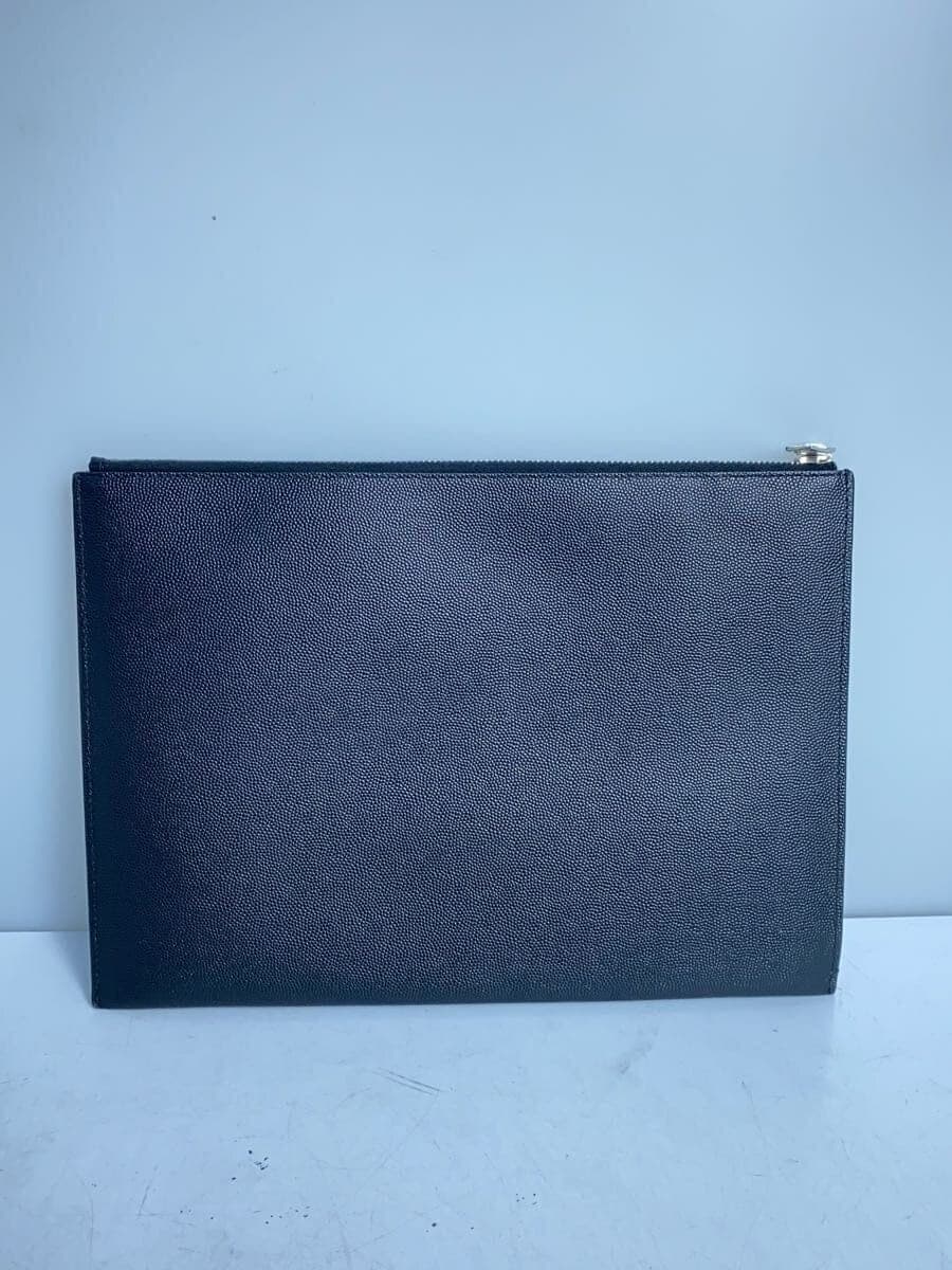 SAINT LAURENT clutch bag second bag leather BLK TGR397294 3