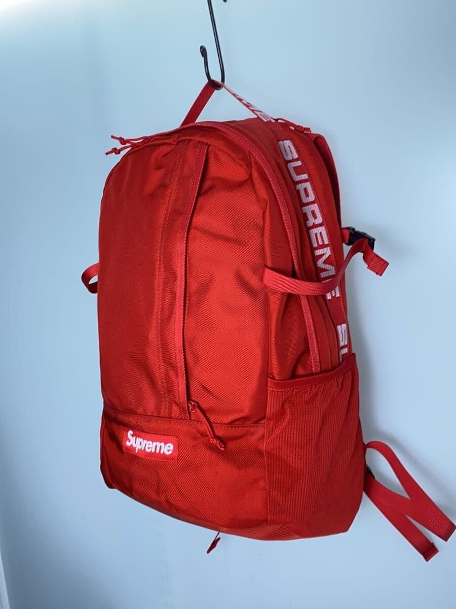 Supreme backpack Nylon RED Solid color 2