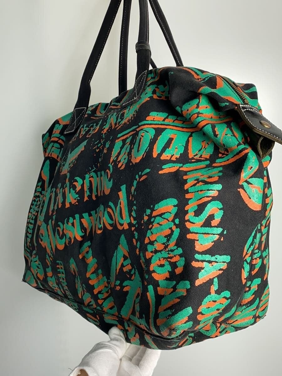 Vivienne Westwood MAN Graphic Canvas Tote Tote Bag Canvas BLK All-over Pattern 2