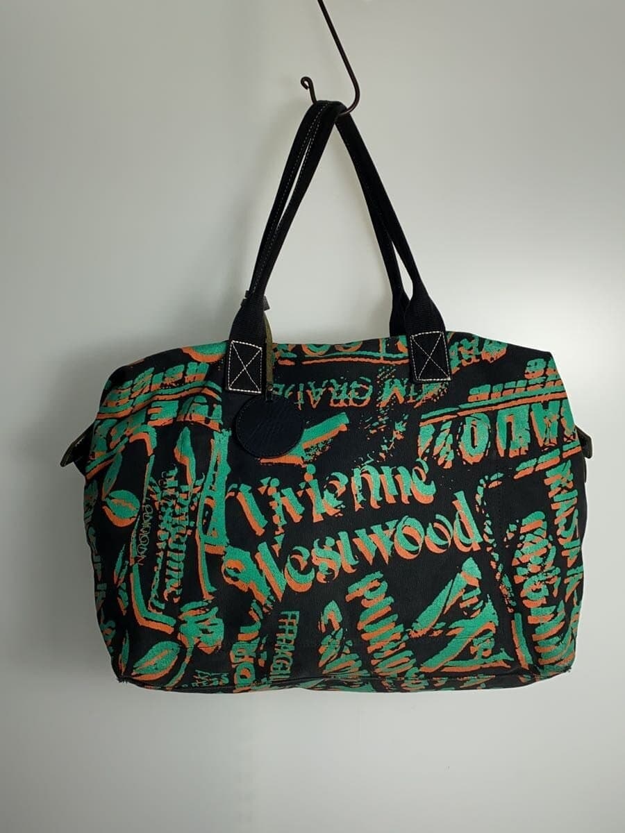 Vivienne Westwood MAN Graphic Canvas Tote Tote Bag Canvas BLK All-over Pattern 3