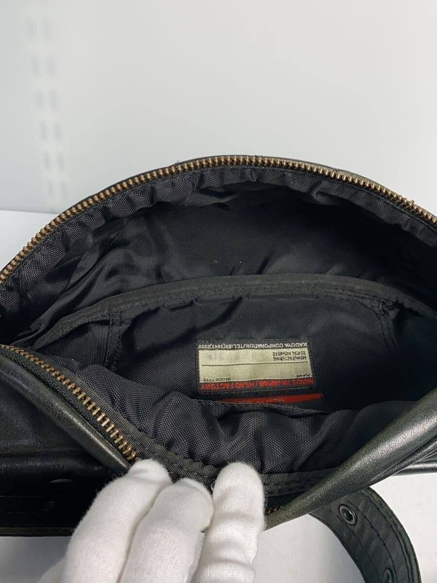 KADOYA Waist Bag Cowhide BLK 7