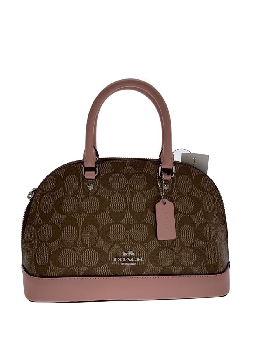 COACH Mini Sierra Satchel_Signature_Pink Leather Leather BRW All Over Pattern