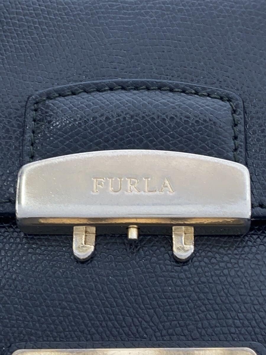 FURLA Handbag Leather BLK Solid 5