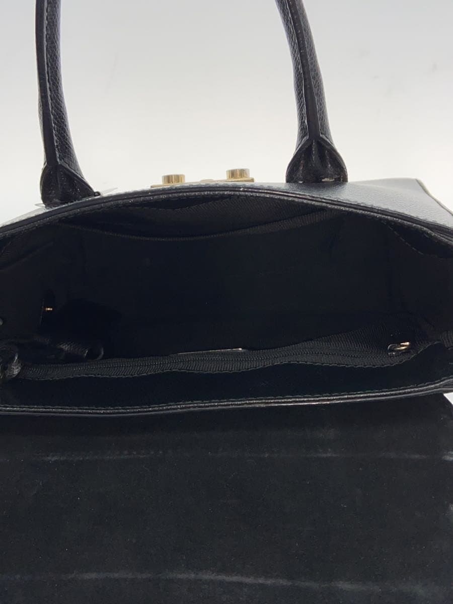 FURLA Handbag Leather BLK Solid 6