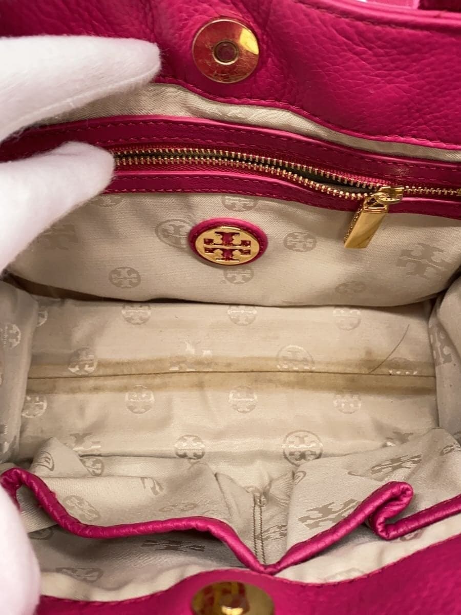 TORY BURCH Tote Bag Leather Pink 5