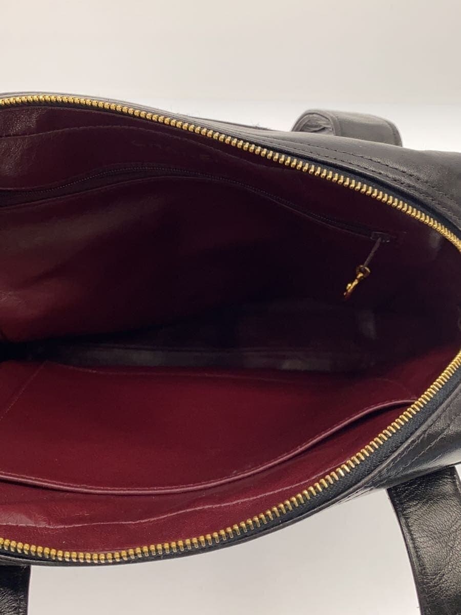 CHANEL handbag leather black plain 6