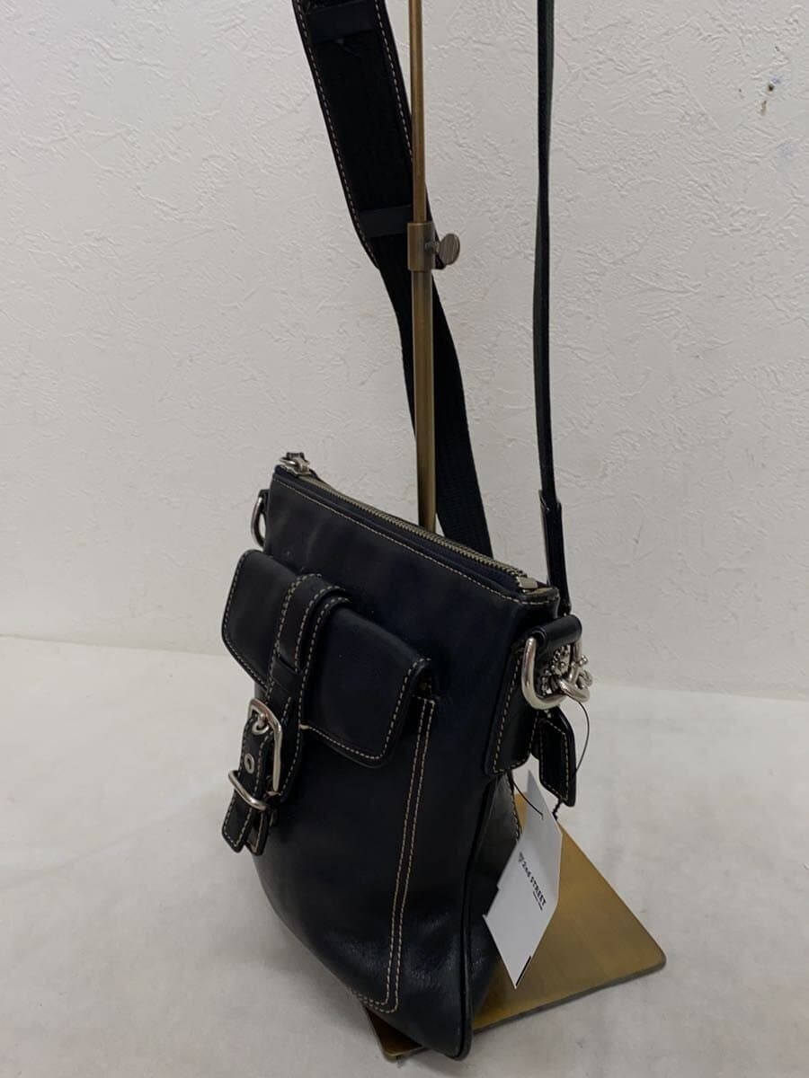 COACH Shoulder Bag Leather BLK Solid 2