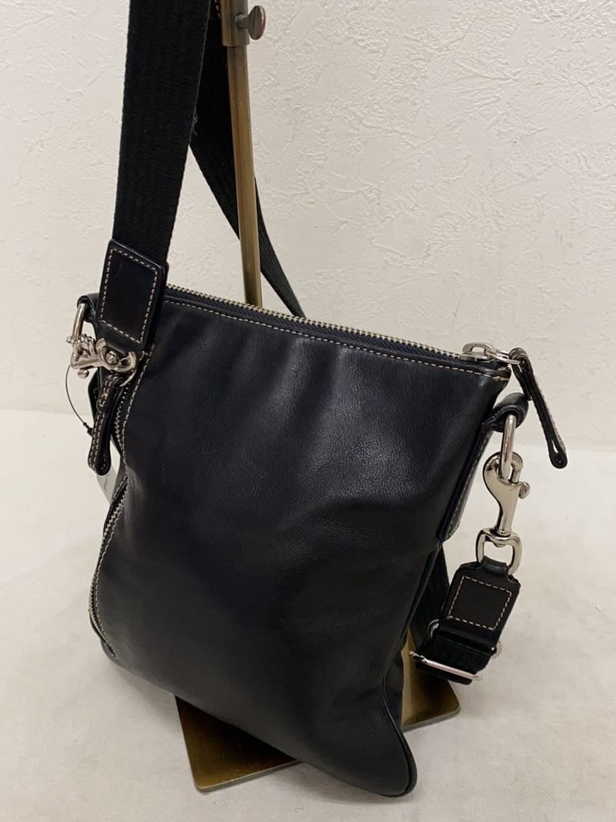 COACH Shoulder Bag Leather BLK Solid 3