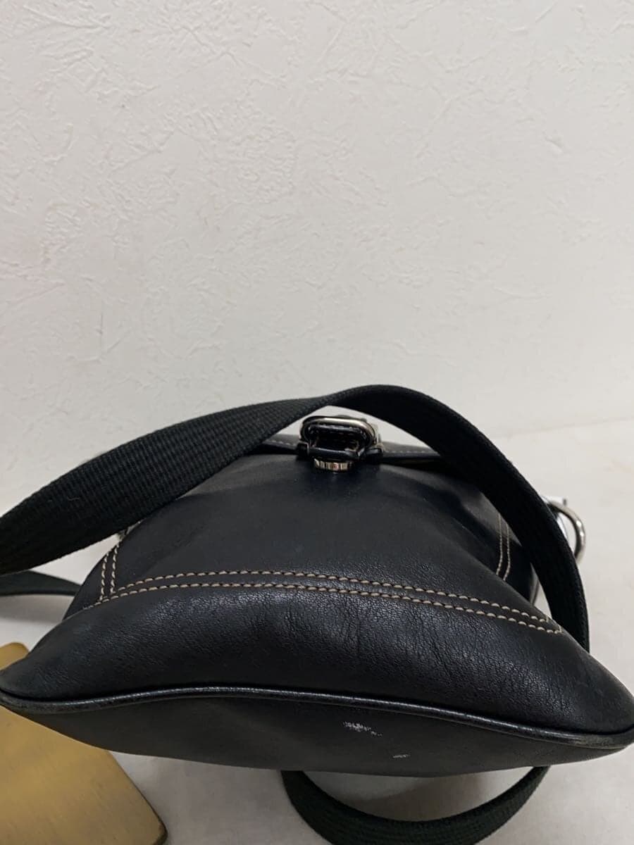 COACH Shoulder Bag Leather BLK Solid 4