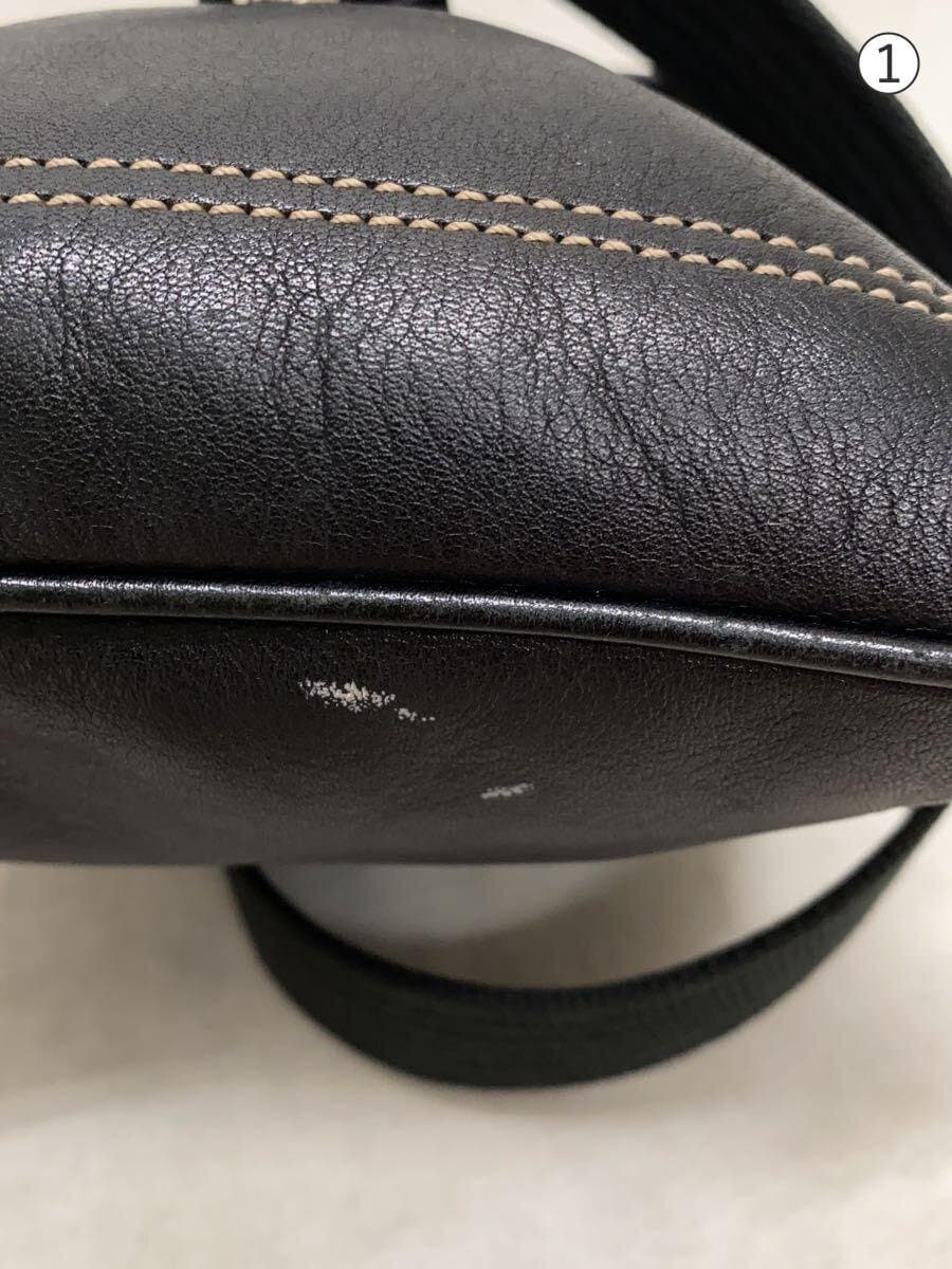 COACH Shoulder Bag Leather BLK Solid 5