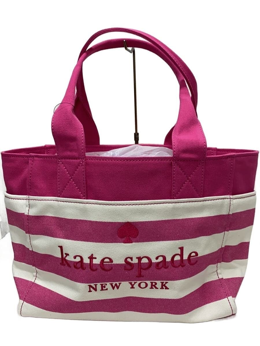 Kate Spade New York Tote Bag Canvas Pink Striped
