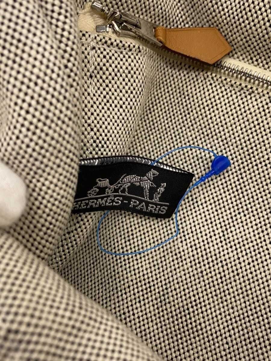 HERMES tote bag canvas GRY plain overall stains present condition considered 5