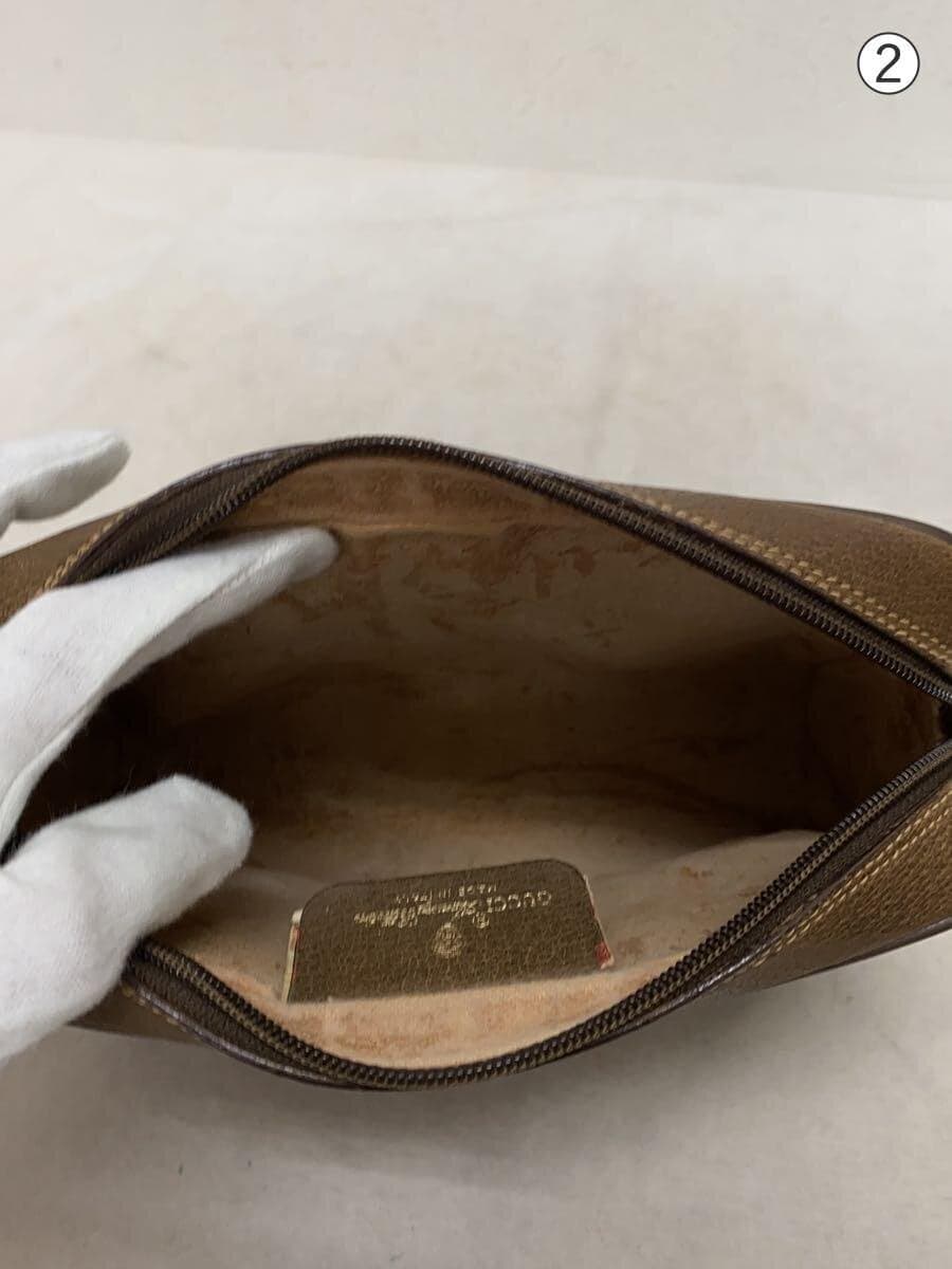 GUCCI Pouch Leather Beige All-over pattern Sherry Line Clutch Bag Condition 5