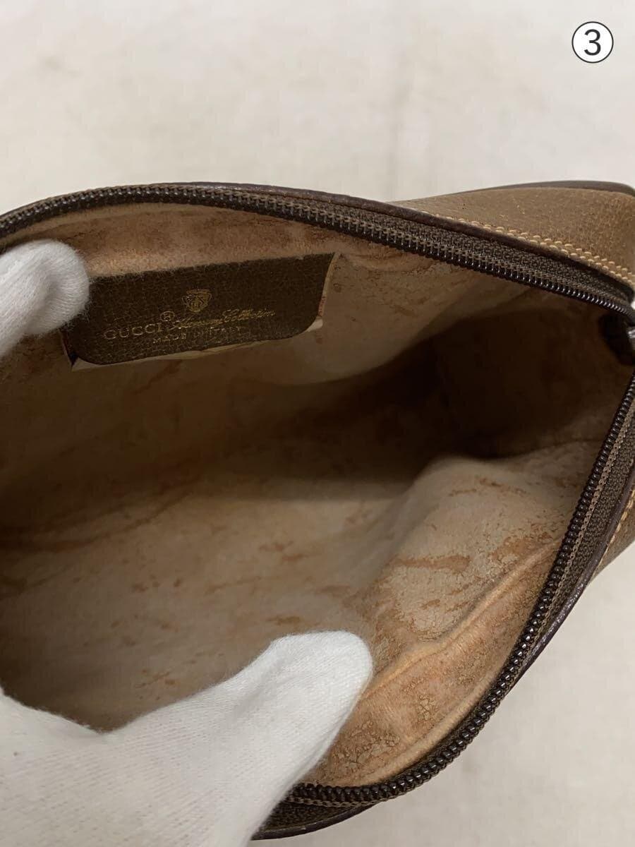 GUCCI Pouch Leather Beige All-over pattern Sherry Line Clutch Bag Condition 8