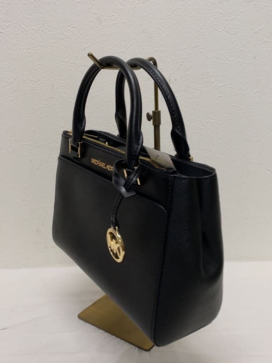 MICHAEL KORS Shoulder Bag Leather Black Solid Color 2