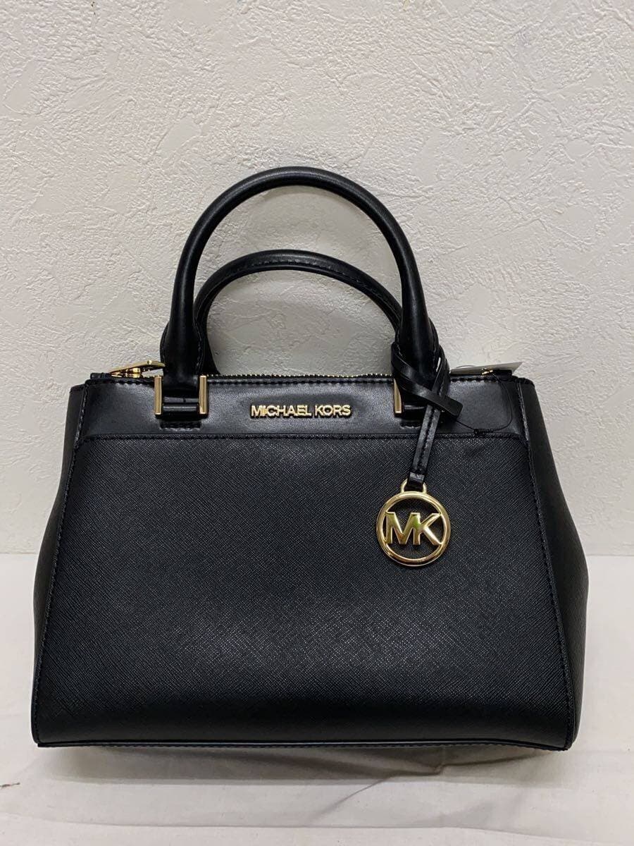 MICHAEL KORS Shoulder Bag Leather Black Solid Color 5