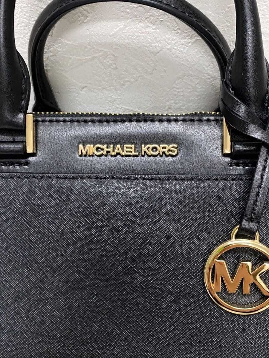 MICHAEL KORS Shoulder Bag Leather Black Solid Color 6