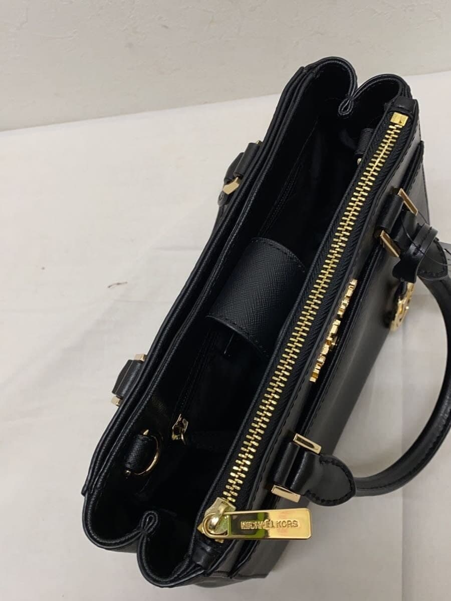 MICHAEL KORS Shoulder Bag Leather Black Solid Color 7