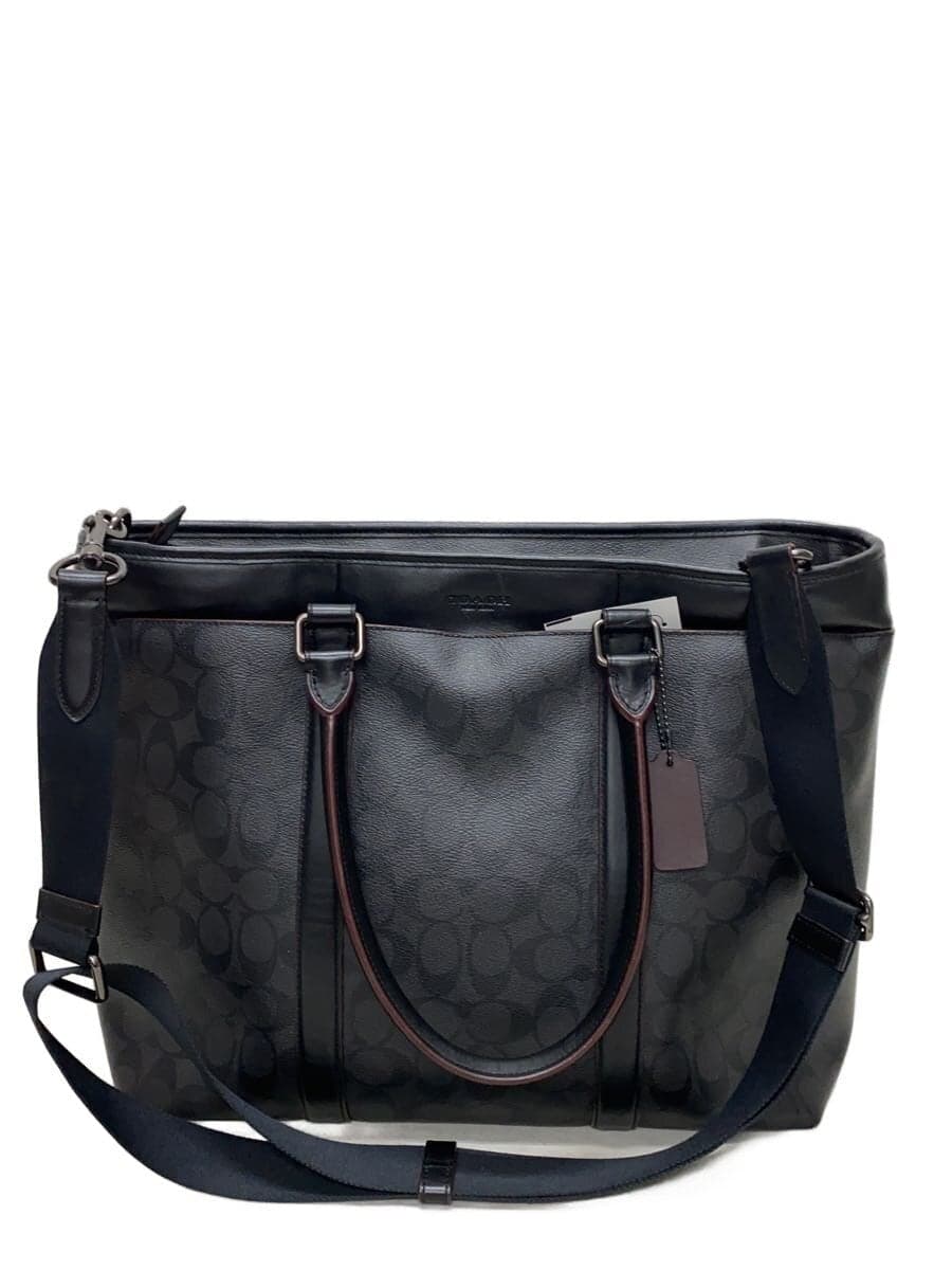 COACH tote bag leather black all-over pattern