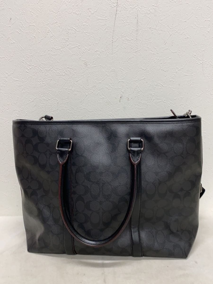 COACH tote bag leather black all-over pattern 3