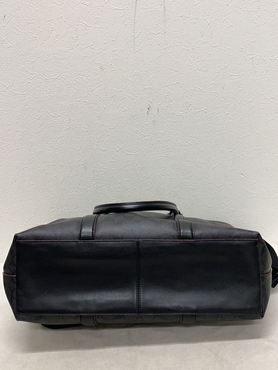 COACH tote bag leather black all-over pattern 4