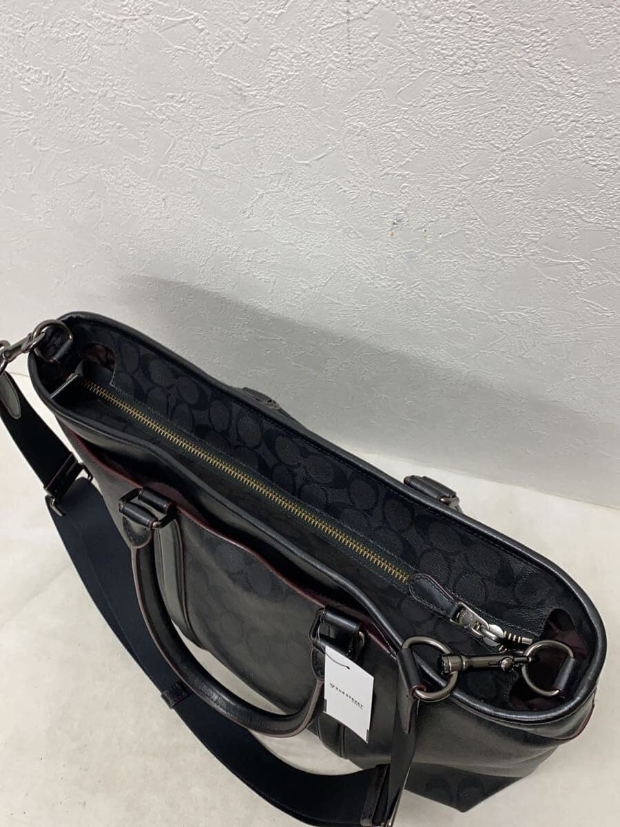 COACH tote bag leather black all-over pattern 6