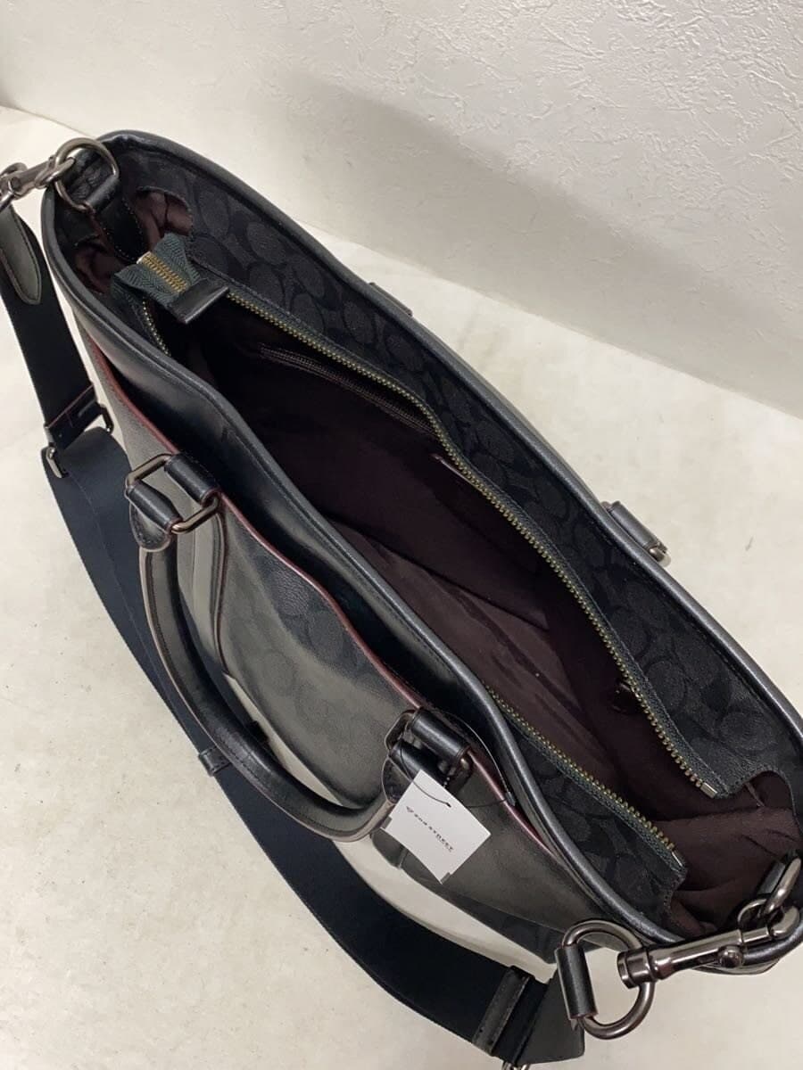 COACH tote bag leather black all-over pattern 7