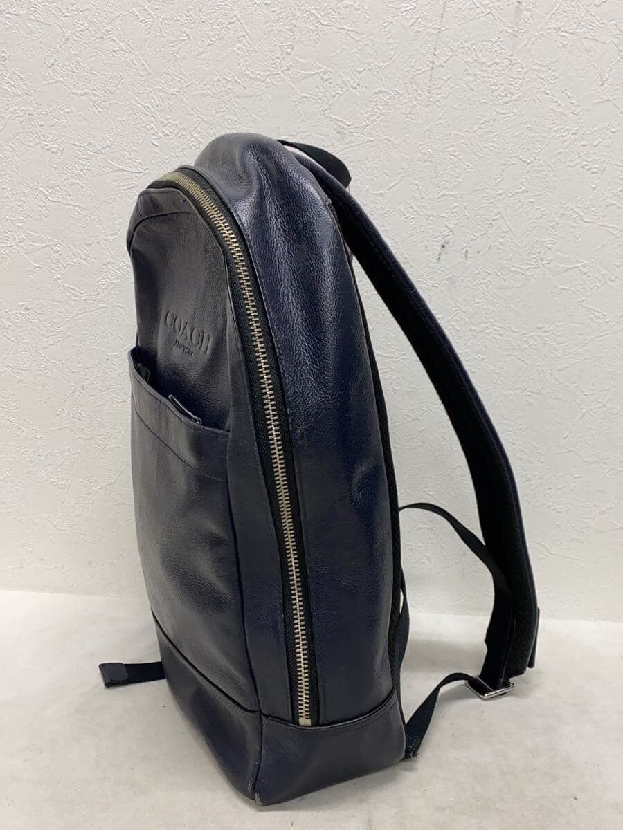 COACH Backpack Leather NVY Plain 2