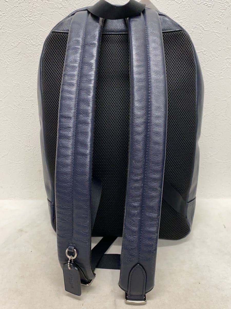 COACH Backpack Leather NVY Plain 3