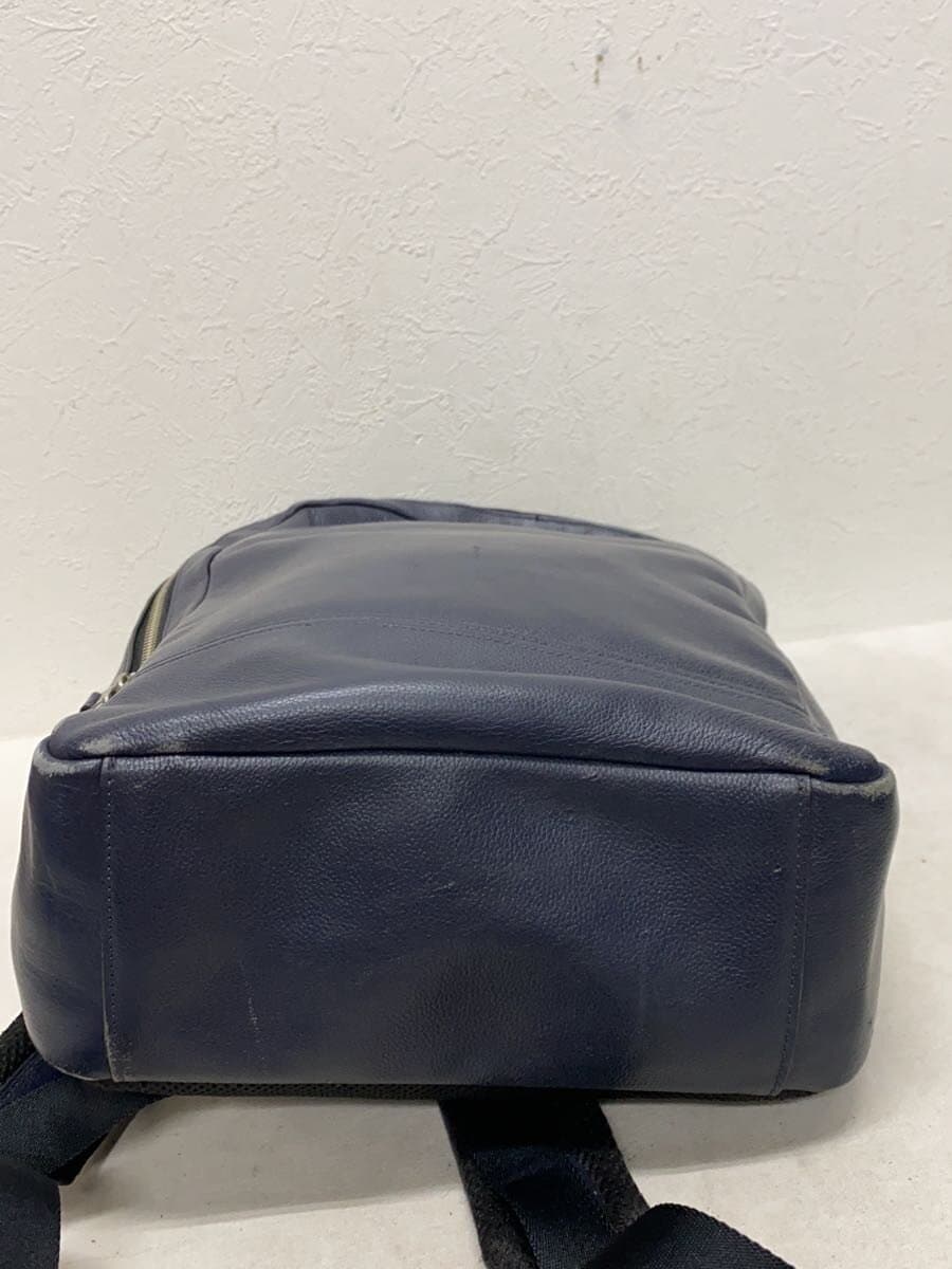 COACH Backpack Leather NVY Plain 4